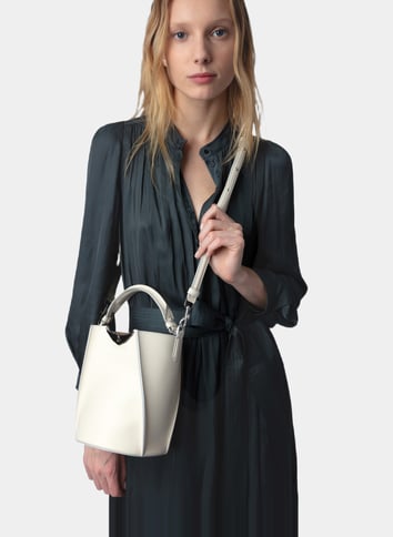 Sac seau en cuir grainé ZADIG&VOLTAIRE Blanc